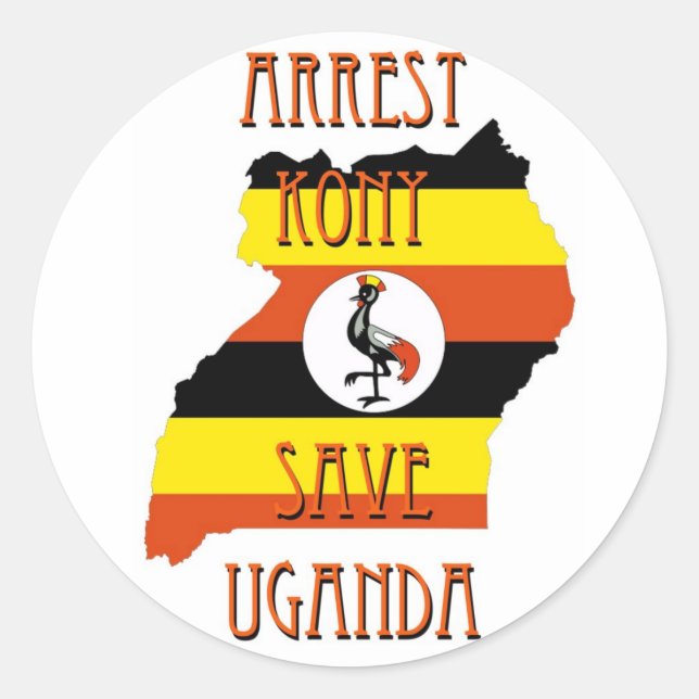 Pegatina Redonda Detener Kony 2012 (Anverso)