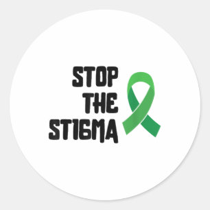 Pegatina Redonda Detener la Cinta de Sensibilización sobre Salud Me