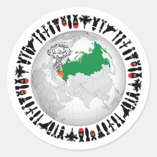 Pegatina Redonda Detener la guerra. Hacer un mundo pacífico para mi