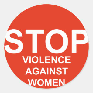 Pegatina Redonda Detener la violencia contra las mujeres