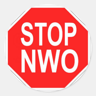 Pegatina Redonda Detener pegatinas de NWO