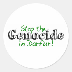 Pegatina Redonda Detengan el genocidio en Darfur