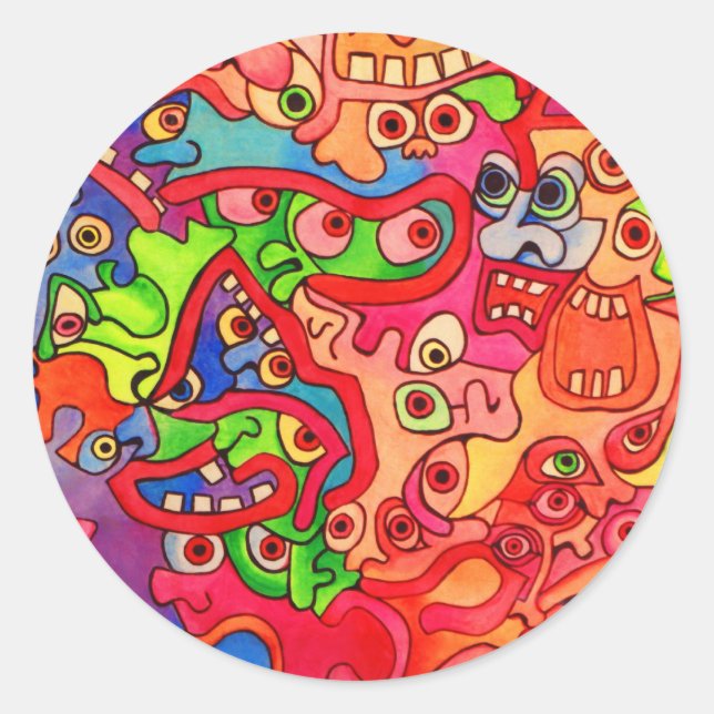 Pegatina Redonda ¡Detengan el mundo, quiero bajarme! (Anverso)