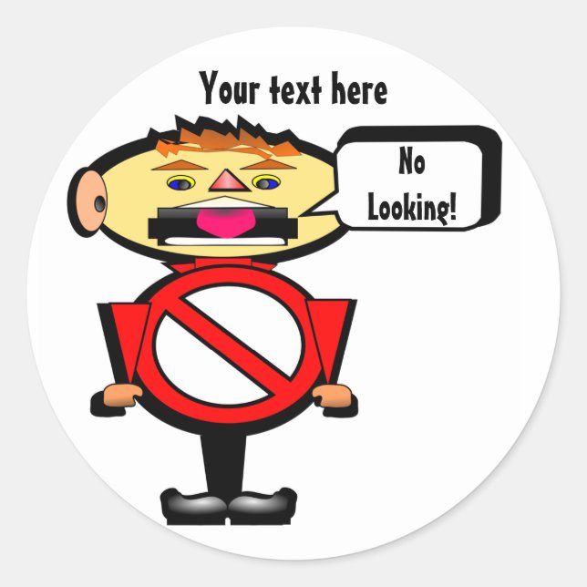 Pegatina Redonda ¡Detente! Signo de advertencia rojo (Anverso)