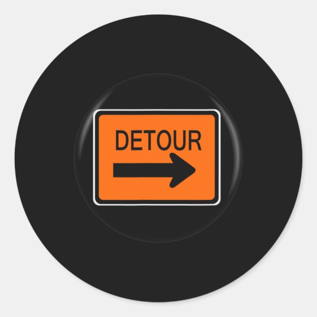 Pegatina Redonda Detour Go Around - Look Good Graphic (Anverso)