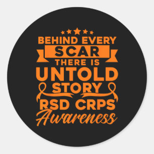 Pegatina Redonda Detrás De Cada Cicatriz Rsd Crps Conciencia