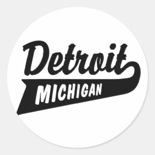 Pegatina Redonda Detroit