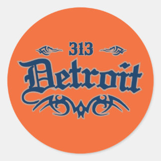 Pegatina Redonda Detroit 313
