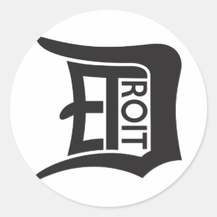 Pegatina Redonda Detroit D