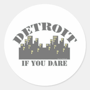 Pegatina Redonda Detroit Dare