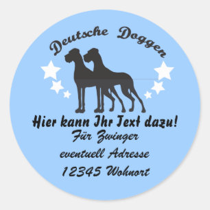 Pegatina Redonda Deutsche Doggen