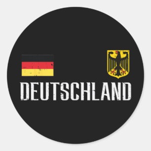 Pegatina Redonda Deutschland Alemania Bandera Fútbol Fútbol Fanátic