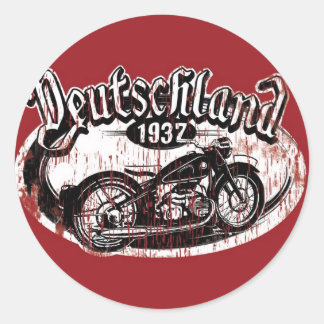 Pegatina Redonda Deutschland Motowear