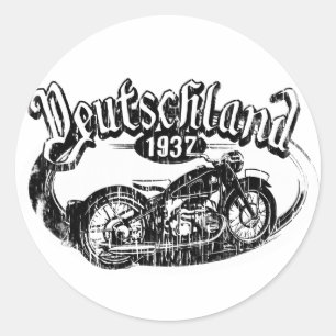 Pegatina Redonda Deutschland Motowear