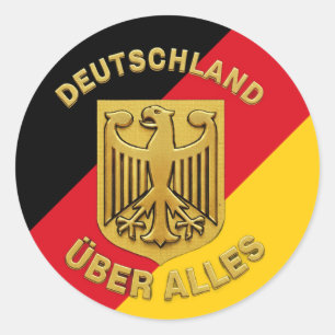 Pegatina Redonda Deutschland Über Alles