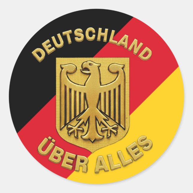 Pegatina Redonda Deutschland Über Alles (Anverso)