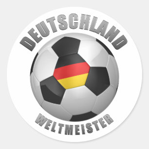 Pegatina Redonda Deutschland Weltmeister