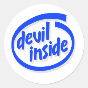 Pegatina Redonda Devil Inside