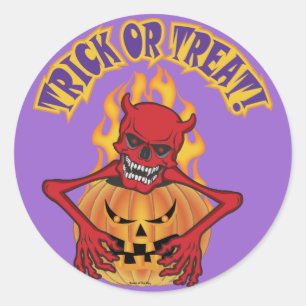 Pegatina Redonda Devil Skull