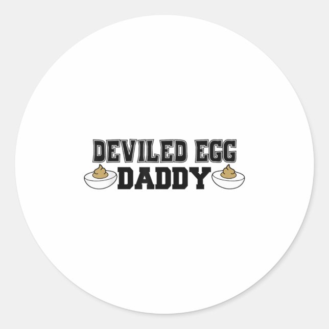 Pegatina Redonda Deviled Egg Daddy - Funny Thanksgiving Deviled Egg (Anverso)
