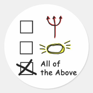 Pegatina Redonda Devilish Angel