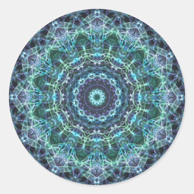 Pegatina Redonda devine mandala (Anverso)
