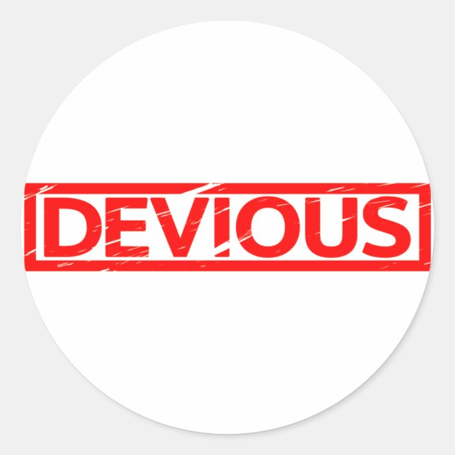 Pegatina Redonda Devious Stamp (Anverso)