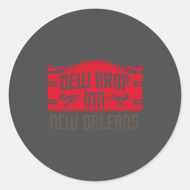 Pegatina Redonda Dew Drop Inn New Orleans _1  (Anverso)