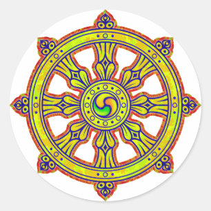 Pegatina Redonda Dharma Chakra