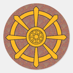 Pegatina Redonda Dharma Wheel