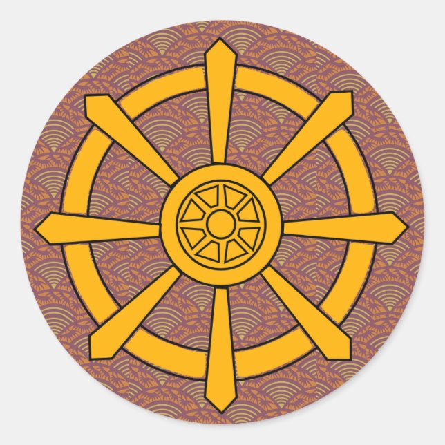 Pegatina Redonda Dharma Wheel (Anverso)