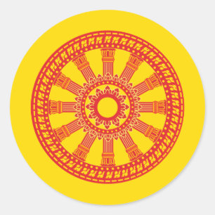 Pegatina Redonda Dharmacakra - (Tailandia) Diseño