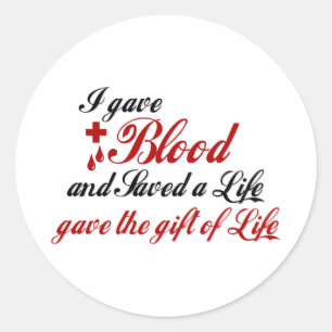 Pegatina Redonda Di sangre y ahorré una vida