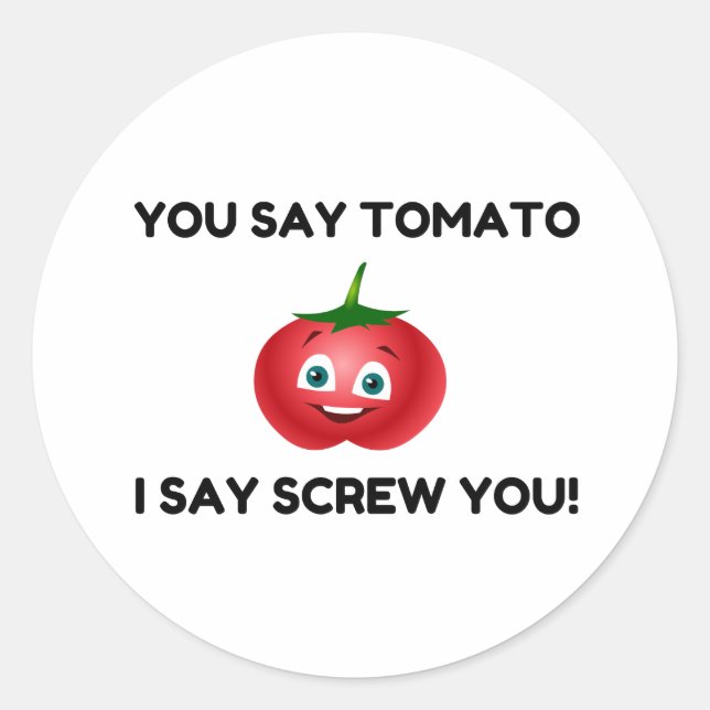 Pegatina Redonda Di Tomate (Anverso)