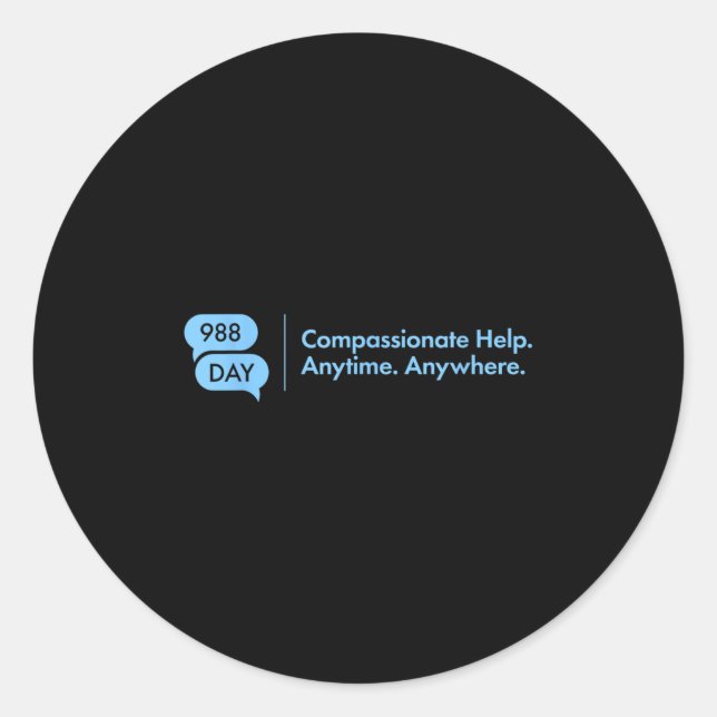 Pegatina Redonda Día 988 - Prevención del suicidio en el suicidio 9 (Anverso)