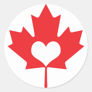 Pegatina Redonda Día canadiense clásico de Canadá de la hoja de
