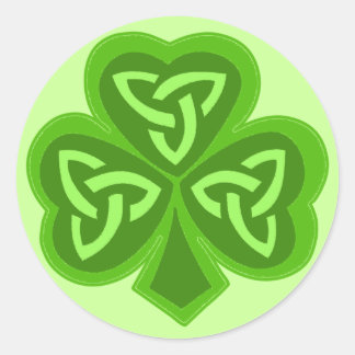 Pegatina Redonda Día Celta de Shamrock Saint Patrick