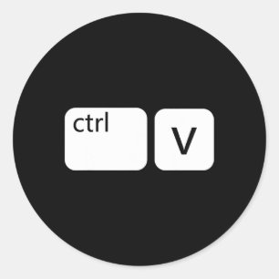 Pegatina Redonda Día Ctrl C Amp Ctrl V Papá Amp Ba