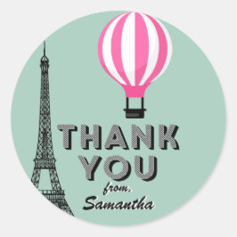 Pegatina Redonda Día de Aniversario Temático De París Gracias Pegat