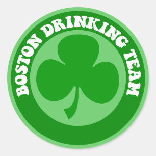 Pegatina Redonda Día de Boston St Patrick