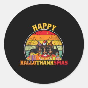 Pegatina Redonda Día de brujas Día de acción de gracias Navidad Sal
