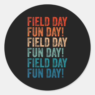 Pegatina Redonda día de campo divertido día retro Día de campo prof