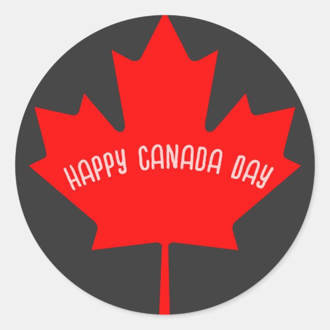 Pegatina Redonda Día de Canadá (Anverso)