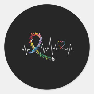 Pegatina Redonda Día De Concienciación De Todos Los Cáncer