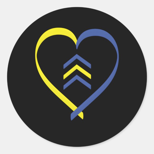 Pegatina Redonda Día de Concienciación sobre el Síndrome de Down El (Anverso)