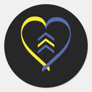 Pegatina Redonda Día de Concienciación sobre el Síndrome de Down El