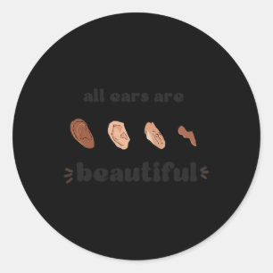 Pegatina Redonda Día de Concienciación sobre Microtia Noviembre 9 C