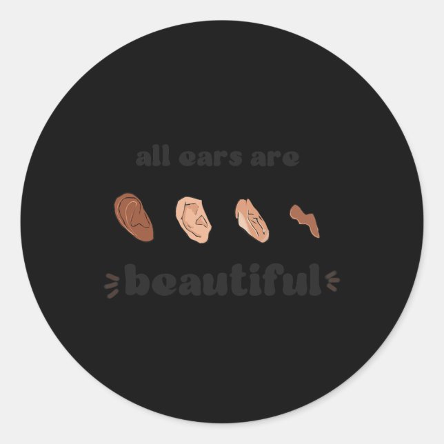 Pegatina Redonda Día de Concienciación sobre Microtia Noviembre 9 C (Anverso)