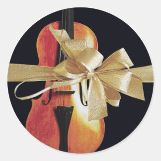 Pegatina Redonda Día de fiesta del violín