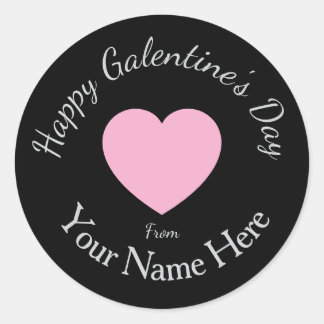 Pegatina Redonda Día de Galentines de Tu Nombre Aquí Gráficos Perso